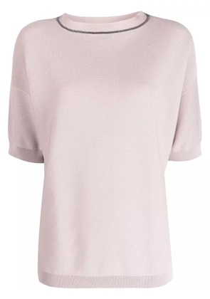 Fabiana Filippi ball-chain detail fine-knit top - Pink