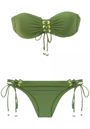 Amir Slama lace up bikini - Green