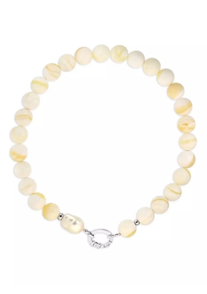 OBSIDIAN beaded pearl necklace - Neutrals