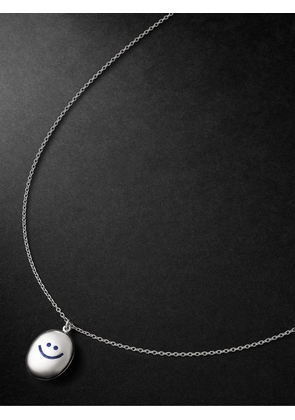PATTARAPHAN - Gem Yim 14-Karat White Gold Sapphire Locket Necklace - Men - Silver