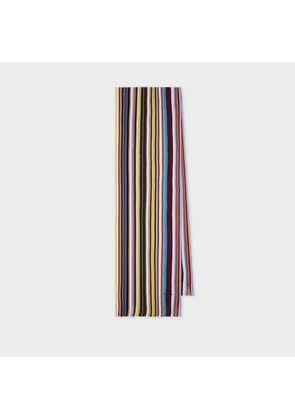 Paul Smith Knitted Merino Wool 'Signature Stripe' Scarf Multicolour