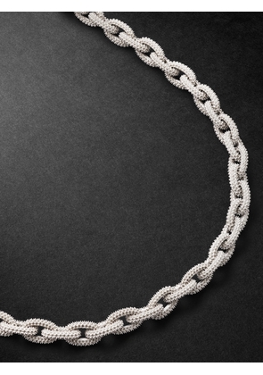 PATTARAPHAN - Textured Rhodium-Plated Sterling Silver Necklace - Men - Silver