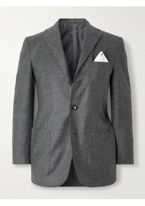 Kiton - Puppytooth Virgin Wool and Cashmere-Blend Blazer - Men - Gray - IT 46