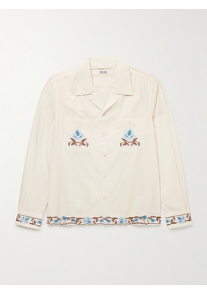 BODE - Nouveau Vine Camp-Collar Embroidered Cotton-Poplin Shirt - Men - White - S