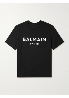 Balmain - Logo-Print Organic Cotton-Jersey T-Shirt - Men - Black - XS