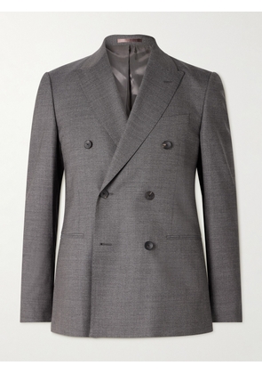 Mr P. - Slim-Fit Double-Breasted Wool Suit Jacket - Men - Gray - 38