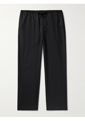 The Row - Xon Straight-Leg Virgin Wool-Flannel Drawstring Trousers - Men - Black - S