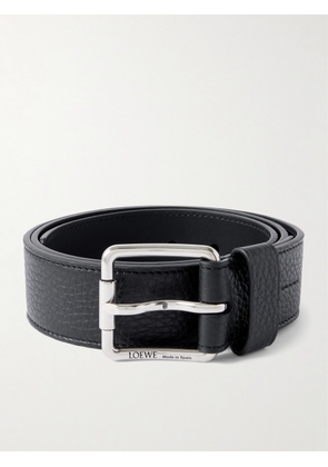 LOEWE - 4cm Roller Curve Full-Grain Leather Belt - Men - Black - EU 80