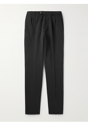 Brunello Cucinelli - Straight-Leg Pleated Cotton-Corduroy Trousers - Men - Gray - IT 44