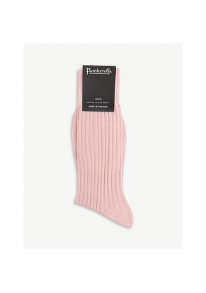 Mens Pantherella Ribbed Cotton-Blend Socks