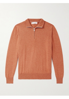 Brunello Cucinelli - Cashmere Half-Zip Sweater - Men - Orange - IT 46