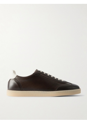 Brunello Cucinelli - Coda Di Rondine Leather Sneakers - Men - Brown - EU 40