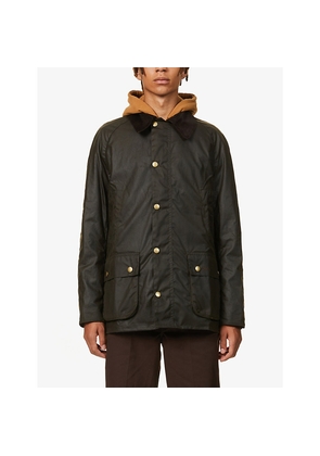 Mens Barbour Ashby Corduroy-Trimmed Waxed Cotton Jacket