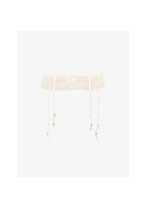 Womens Agent Provocateur Lindie Floral Mesh Suspender Belt
