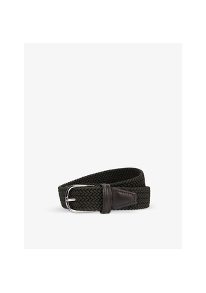 Mens Andersons Woven Stretch-Elastic and Leather Belt