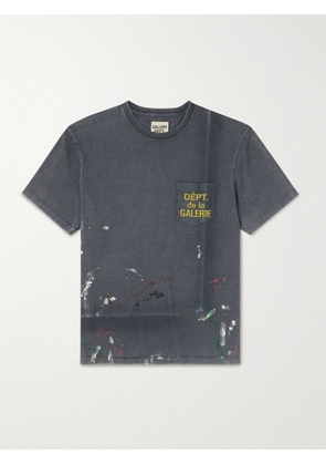 Gallery Dept. - Logo-Print Paint-Splattered Cotton-Jersey T-Shirt - Men - Gray - XS
