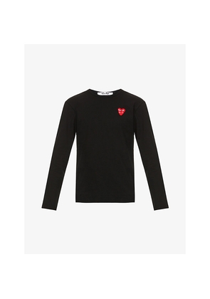 Mens Comme Des Garcons Play Overlap Heart-Print Cotton-Jersey Top