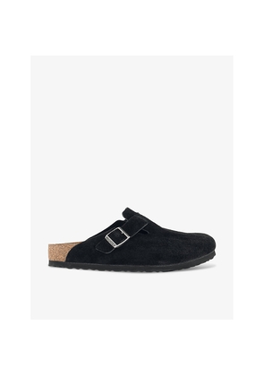 Mens Birkenstock Boston Logo-Embossed Suede Clogs