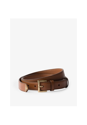 Womens Prada Logo-Embellished Leather Belt