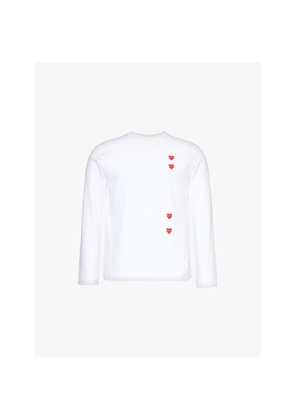 Mens Comme Des Garcons Play Vertical Heart-Print Cotton-Jersey T-Shirt
