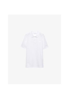 Mens Prada Logo-Badge Slim-Fit Cotton-Piqué Polo Shirt