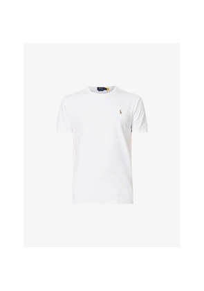 Mens Polo Ralph Lauren Short-Sleeved Logo-Embroidered Custom Slim-Fit Cotton-Jersey T-Shirt