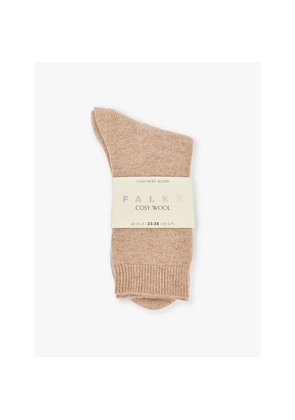 Womens Falke Cosy Wool Brand-Print Knit Socks