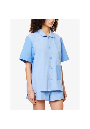 Womens Hay Outline Relaxed-Fit Short-Sleeve Cotton Pyjama Shirt