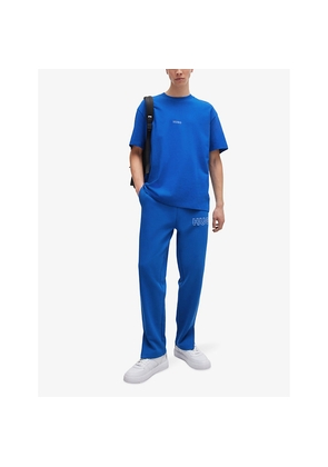 Mens Hugo Logo-Print Relaxed-Fit Cotton T-Shirt