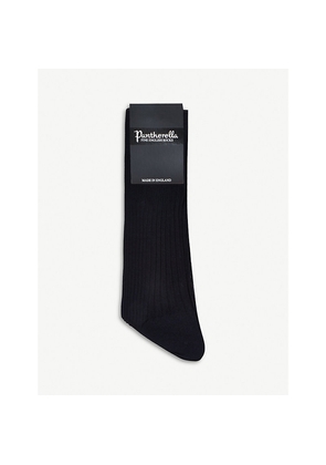 Mens Pantherella Short Ribbed Cotton Socks