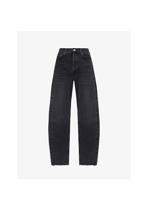 Womens Agolde Luna Pieced Straight-Leg High-Rise Cotton Jeans