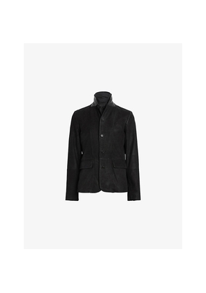 Mens Allsaints Survey Double-Layered Leather Blazer
