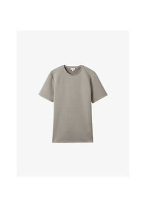 Mens Reiss Bradley Stitched-Trim Stretch Woven-Blend T-Shirt