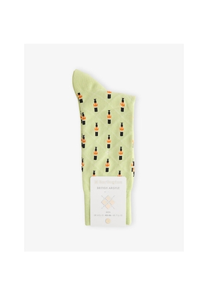 Mens Burlington Guard Stretch-Cotton and Polyamide Socks