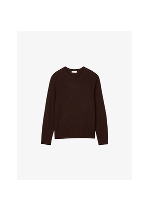 Mens Sandro Textured Crewneck Cotton Knitted Jumper
