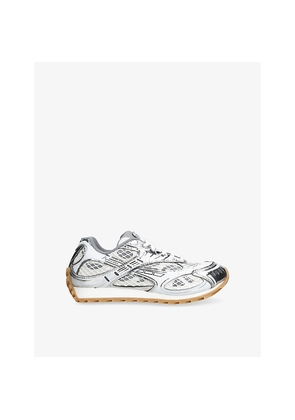 Womens Bottega Veneta Orbit Metallic Woven Low-Top Trainers