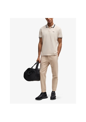 Mens Boss Branded Short-Sleeve Cotton Polo Shirt