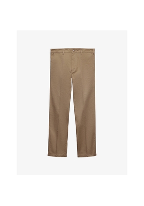 Mens Prada Wide-Leg Cotton Chino Trousers