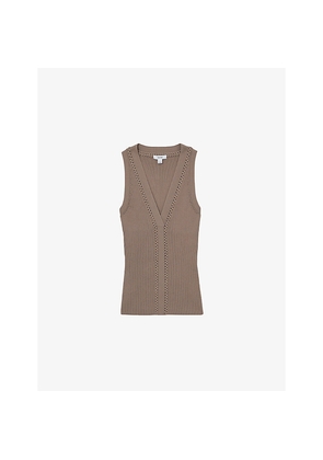 Womens Reiss Lanette Ribbed Knitted Vest Top