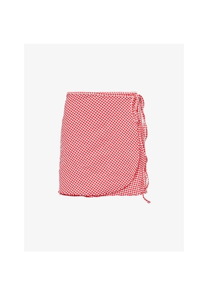 Womens Hunza G Self-Tie Stretch-Woven Short Sarong