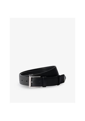 Mens Prada Brand-Plaque Leather Belt