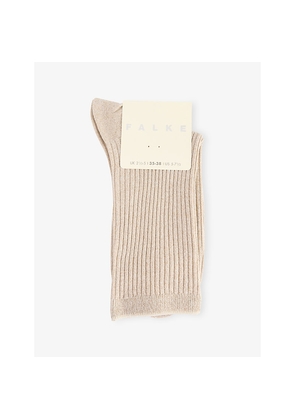 Womens Falke Shiny Ribbed Knit Socks