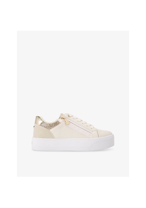Womens Carvela Statement Zip Faux-Leather Low-Top Trainers
