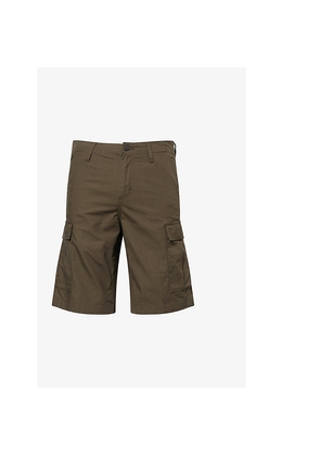 Mens Carhartt WIP Logo-Patch Regular-Fit Cotton Cargo Shorts