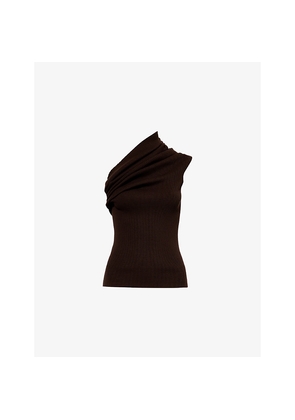 Womens Rick Owens Athena One-Shoulder Knitted Top
