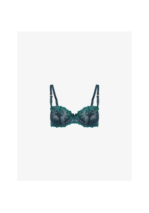 Womens Chantelle Champs Elysées Embroidered Stretch-Lace Balconette Bra