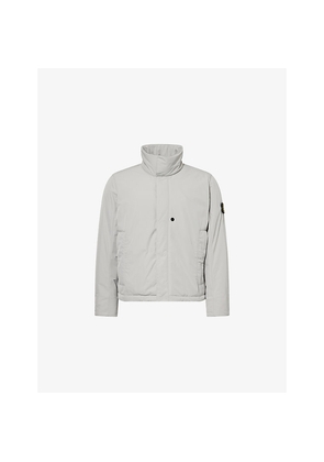 Mens Stone Island Micro Twill Logo-Patch Woven Jacket