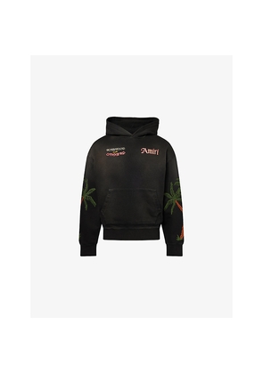 Mens Amiri Sinners Embroidered Cotton-Jersey Hoodie
