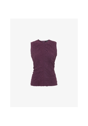 Womens Whistles Round-Neck Sleeveless Textured Stretch-Cotton Tank