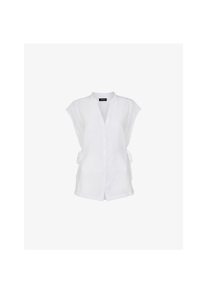 Womens Whistles Side-Tie Button-Down Woven Shirt